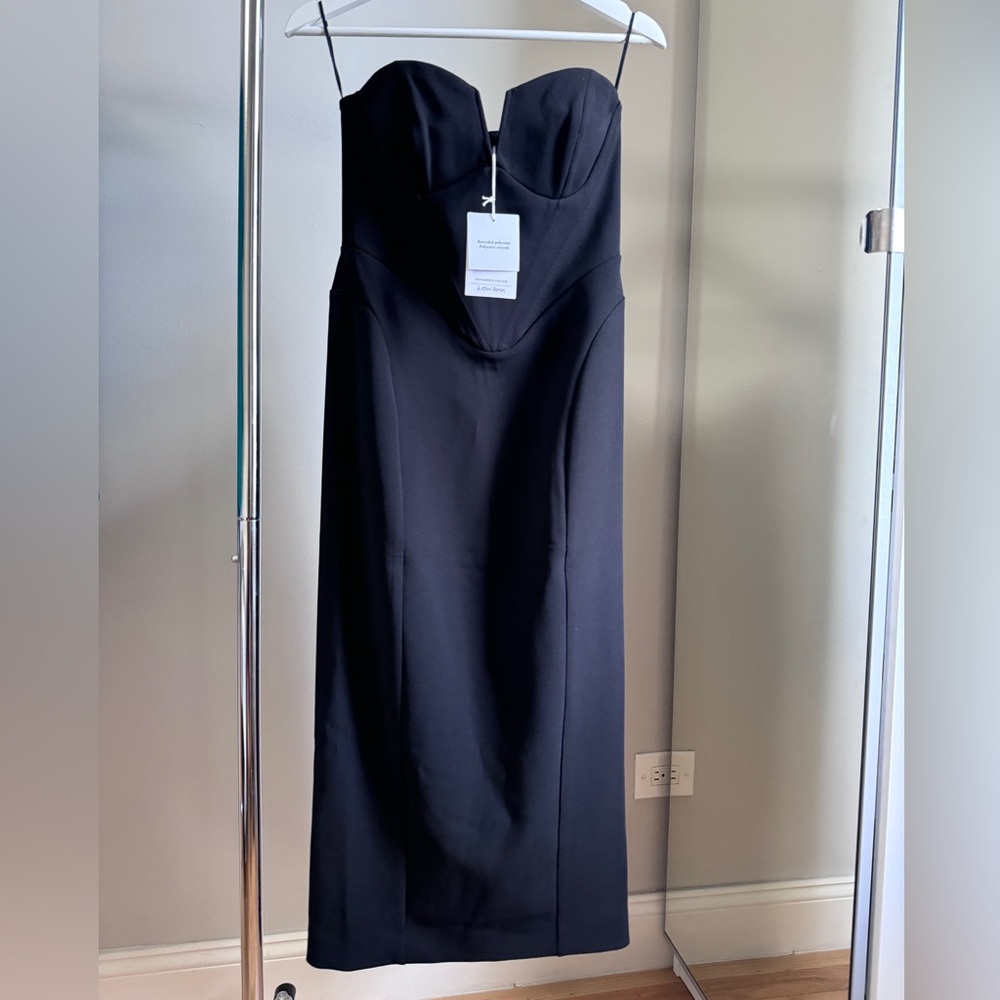 & Other Stories Black Strapless Dress